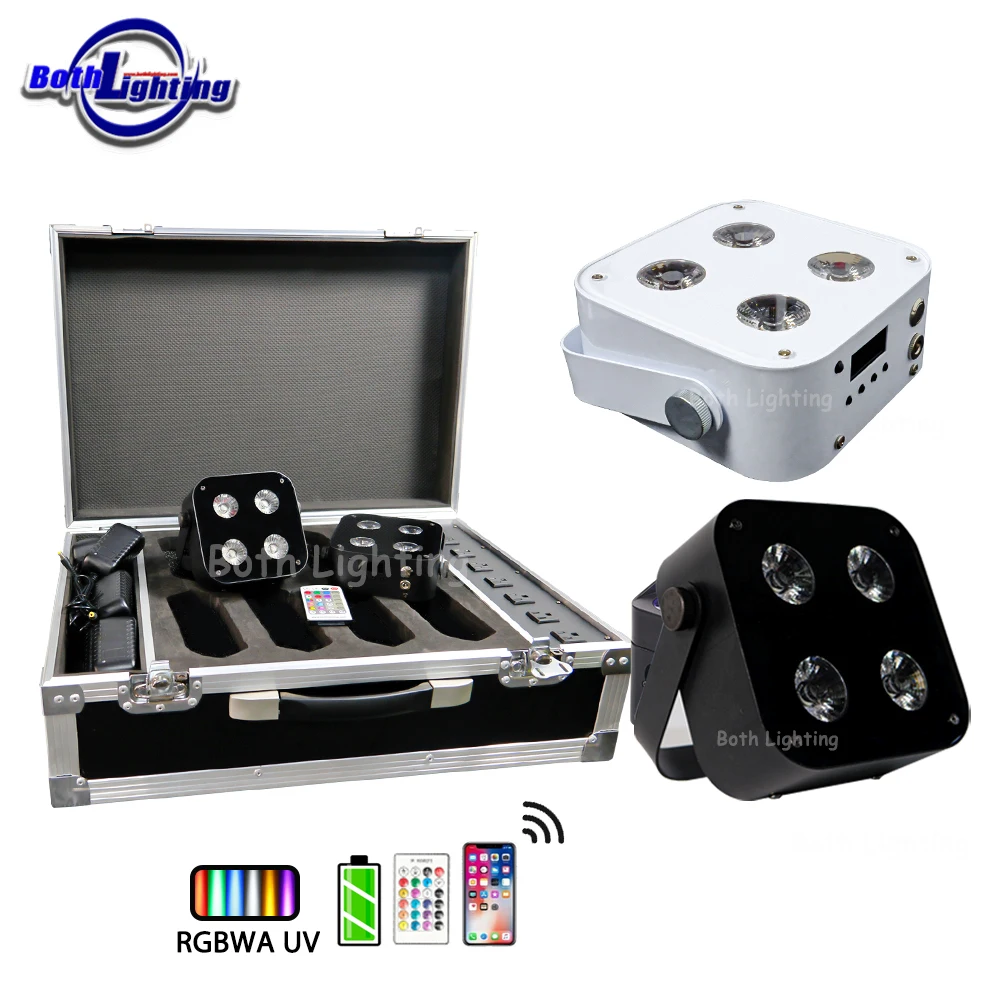 

Bothlighting 4x12W IR4 Light Mini Rechargeable Battery LED WIFI Remote DMX Wireless Uplight Party DJ Stage Wedding Decorations
