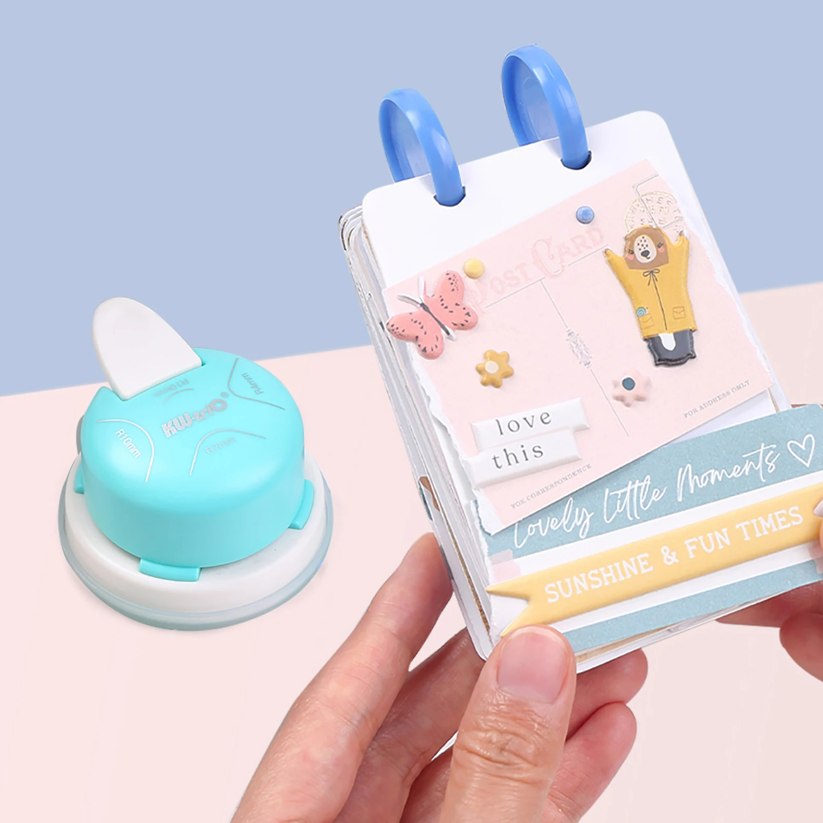 KW-TRIO Corner Rounder Punch 4 in1 R4/R7/R10mm+Inside Rounded Corner Paper Corner Trimmer Cutter for Card Craft Scrapbook Making