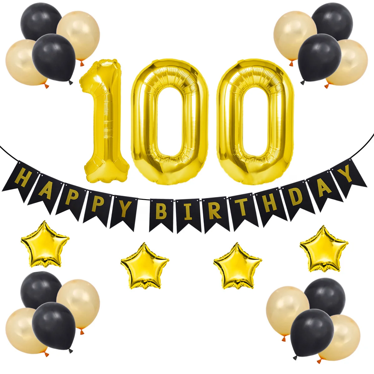 

24 Pcs Folienballon Happy Birthday Stehend Babyparty Geburtstagsballon Geburtstagsballons