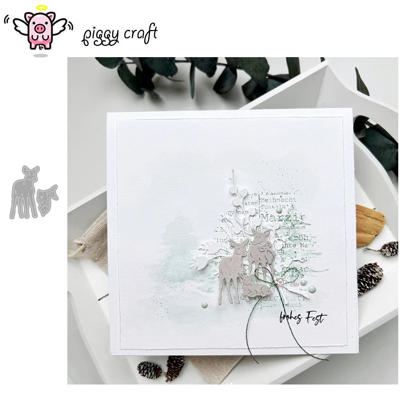 Piggy Craft metal cutting dies cut die mold Deer decoration Scrapbook paper craft knife mold blade punch stencils dies