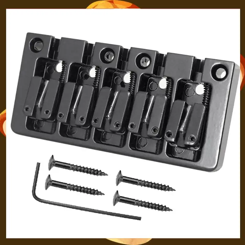 

5 String Flip Fine-Tuning Guitar Saddle Bridge Pull String Plate For 5 String Electric Bass Guitar Accessories-T34C