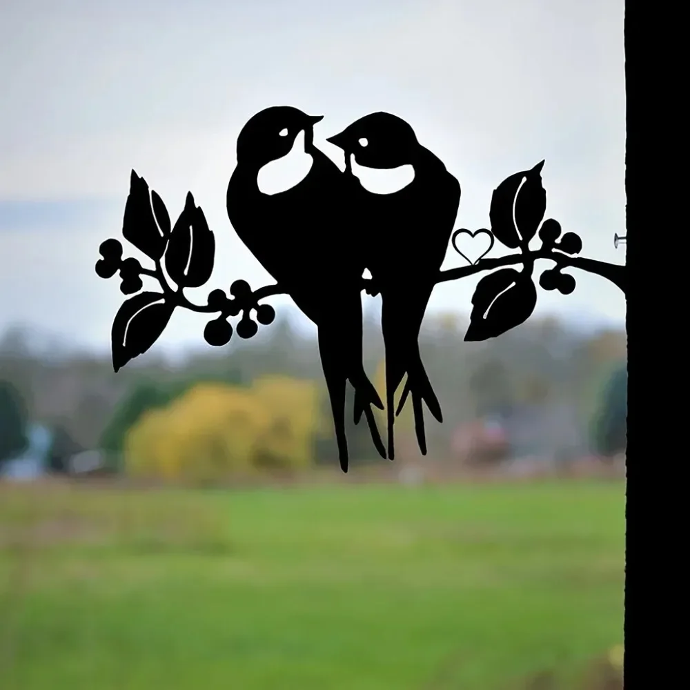 

Два симпатичных металлических мерцания, металлическая кардинальная птица, металлический декоративный двор птиц, настенное искусство для дома, сада, двора, патио