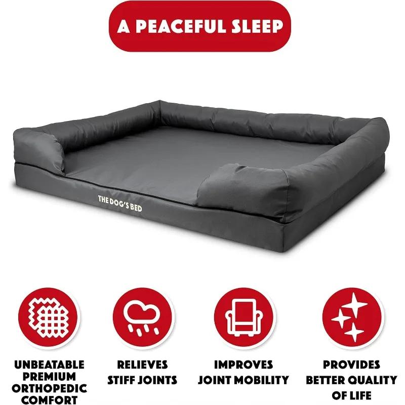 سرير الكلب، سرير الكلب XXL رمادي 51.5x39، رغوة الذاكرة، تخفيف الآلام: التهاب المفاصل، عسر الورك والكوع، ما بعد الجراحة، الدهون
