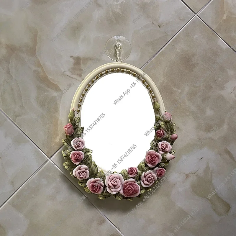 YX Bathroom Hydrangea Mirror Blocks Make Up Cut Bedroom Modern Mirror Blocks Aesthetic Maid Espejos Decorativos Home Decoration
