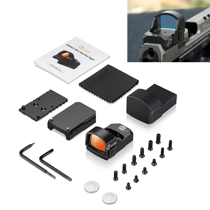 

CVLIFE Red Dot Sight for Pistol 3 MOA Compact Reflex Sight Optics Scope with Adapter Plate for MOS & Picatinny Rail Motion Awake