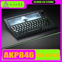 NEW Ajazz AKP846 Mechanical Keyboard Smart Display 10.1-inch Colorscreen Hot Swap GASKET Structure Customized PBT Keycaps Gifts