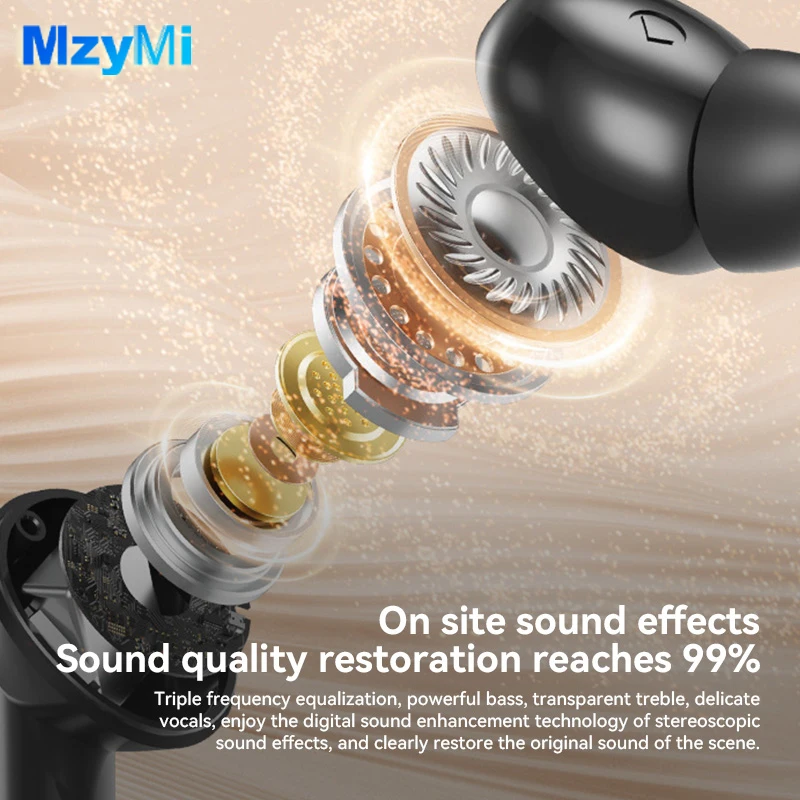MZYMI Bluetooth5.4 Наушники M85 TWS Беспроводные наушники Спортивная игровая гарнитура Светодиодный дисплей Водонепроницаемые наушники-вкладыши с микрофоном