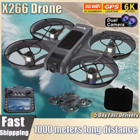 New Drone X266 GPS 8K Professional HD 360° Dual Cameras 5G WIFI Brushless Motors Obstacle Avoidance FPV Foldable Quadcopter Toys