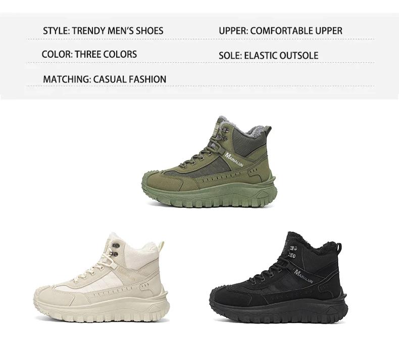 Herren-Outdoor-Schuhe und -Stiefel, Herrenschuhe, geeignet für den Winter, leicht, warm, einfach anzuziehen, mit einem stilvollen Obermaterial. – Detail 5
