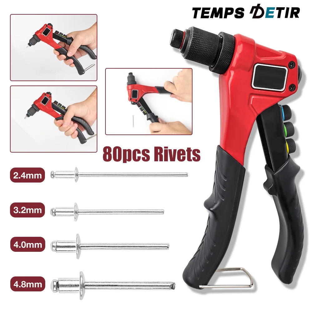 2.4 مللي متر/3.2 مللي متر/4.0 مللي متر/4.8 مللي متر طقم مسدس برشام كهربائي لتقوم بها بنفسك أداة التثبيت إدراج الجوز أداة التثبيت المنزل اللاسلكي أداة التثبيت حزام 80 قطعة المسامير