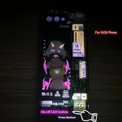 ROG 7 8 9 Pro Luminous Sound Control Flash Case Anime For Asus ROG 6 ROG 5 ROG 3 Coque Lighting LED Glass Capa Accessories