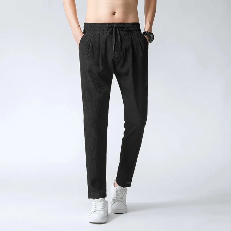 Printemps été nouvelle mode tout Match vêtements pour hommes taille haute solide glace Ropa Hombre séchage rapide pantalons décontractés ample Y2K pantalon