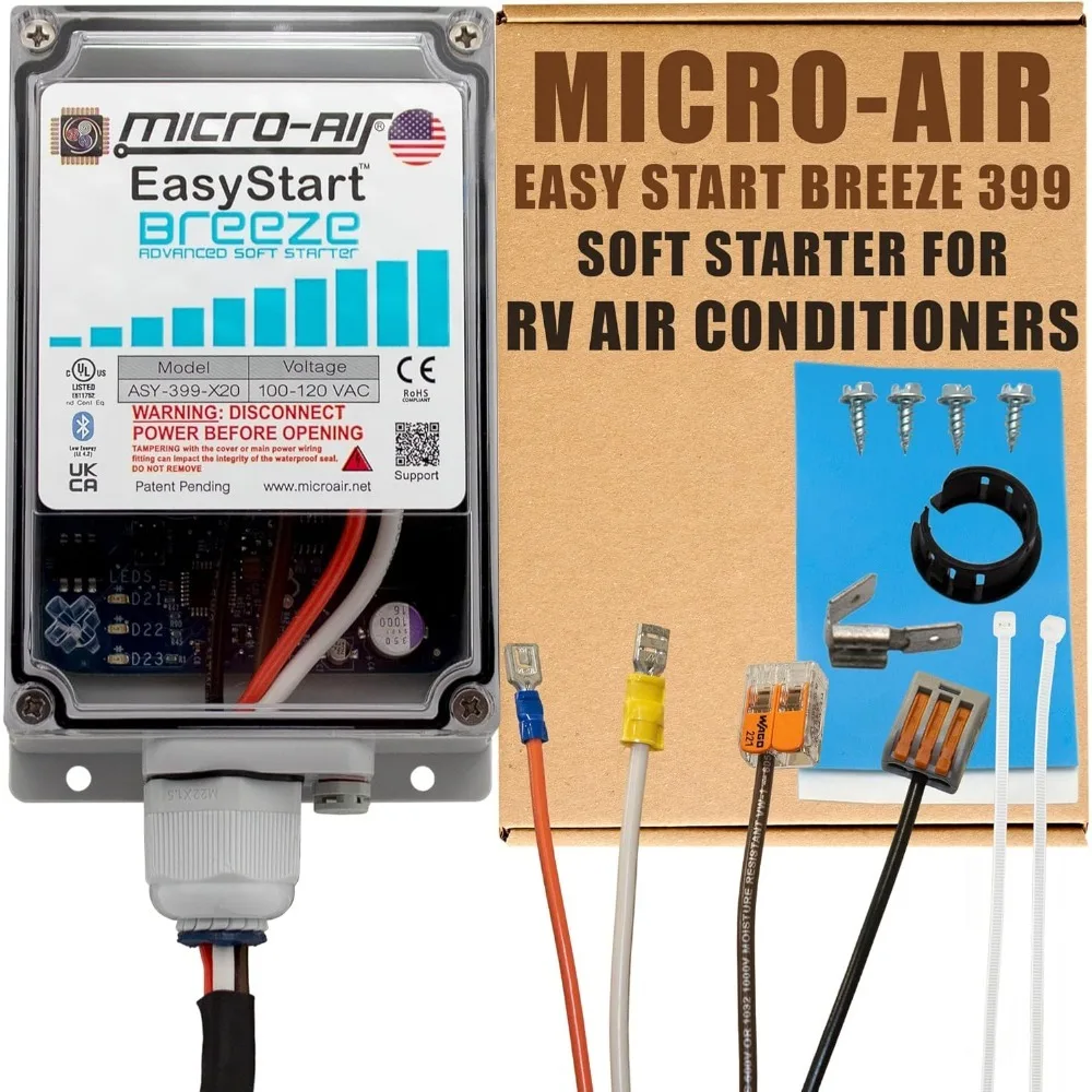 EasyStart Breeze 399 z Bluetooth - Łagodny rozruch dla klimatyzatorów w kamperach - Rozruchowywacz kompresora do przyczep kempingowych - Łagodny
