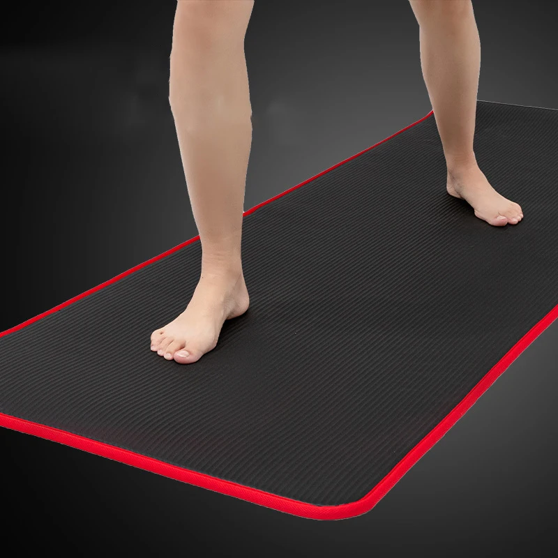 

Black Edge Wrapped Yoga Mat, Fitness Mat, Beginner Yoga Mat, Thickened, Widened, Lengthened, Anti Slip Exercise Yoga Floor Mat