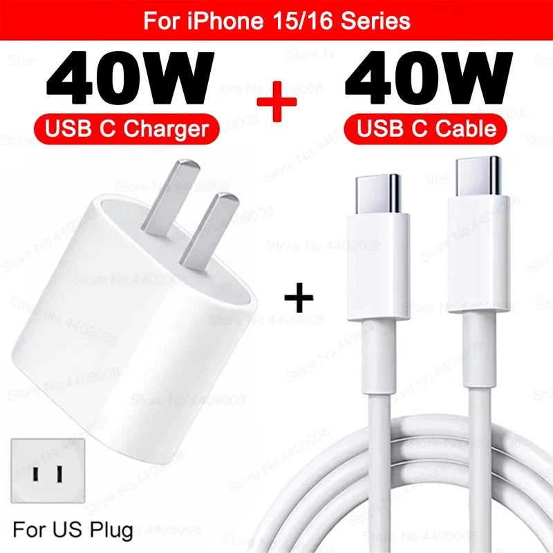 40 W Für iPhone Ladegerät USB Typ C Schnelle Ladegerät Für iPhone 16 15 14 13 12 11 Pro Max 7 8 Plus PD Ladekabel Telefon Zubehör