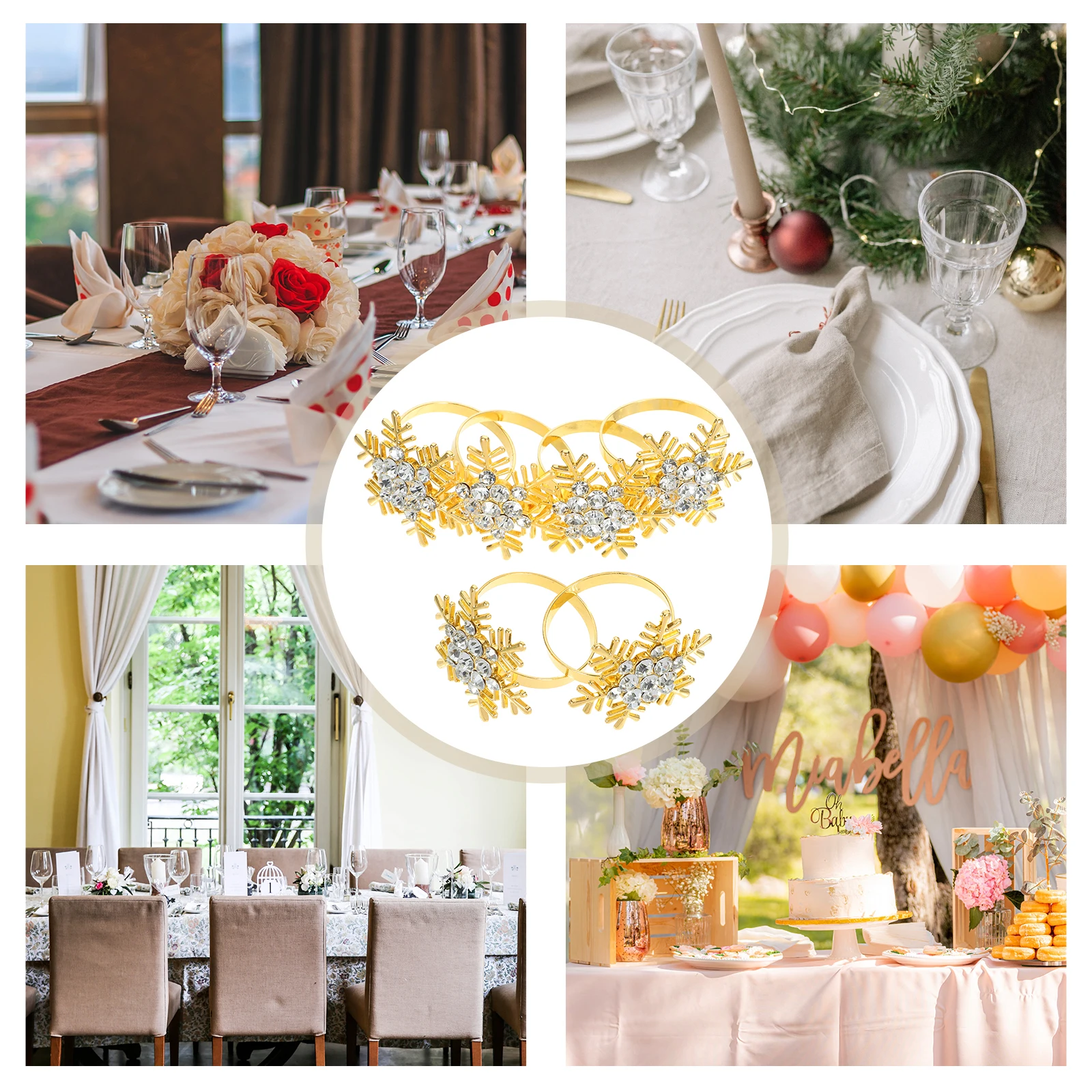 

6 Pcs Gold Napkin Ring Delicate Rings Decorative Wedding Fixing Buckles Decors