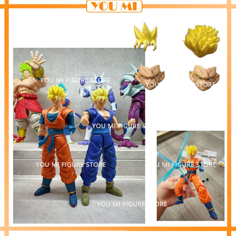 Dragon Ball S.H.Figuarts SHF Super Saiya SSJ Gohan Heads Accessories Goku Clothing Model Kit Anime Action Figures Toys Collect