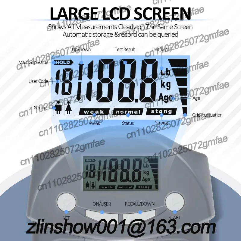 Digital Hand Dynamometer Grip Strength Measurement Meter Auto Capturing Hand Grip Power KYTO2326