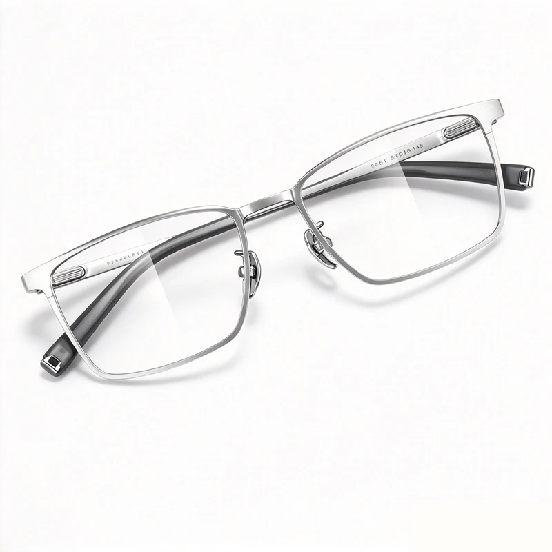 2026 New Pure Titanium Men's Square Glasses Frame Commercial Optics Prescription Glasses Large Frame Rx Customization