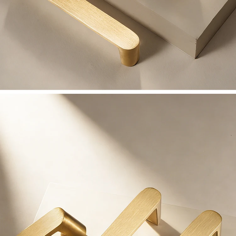 Dooroom Massiver Messing Schrankgriff im Schlichten Stil Kleiderschrank-Zuggriff Messing Matt-Gold Hardware Möbelgriffe – Detail 5
