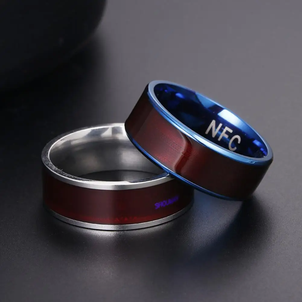 Universal Phone NFC Chip Ring Bluetooth Thickened Stainless Steel Sensing Technology Smart Ring