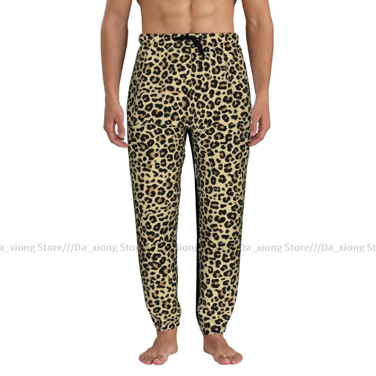 Casual Jogger Pants Leopard Skin Pattern Men Fitness Gyms Pants Outdoor Sweatpants Pants Mens Trousers