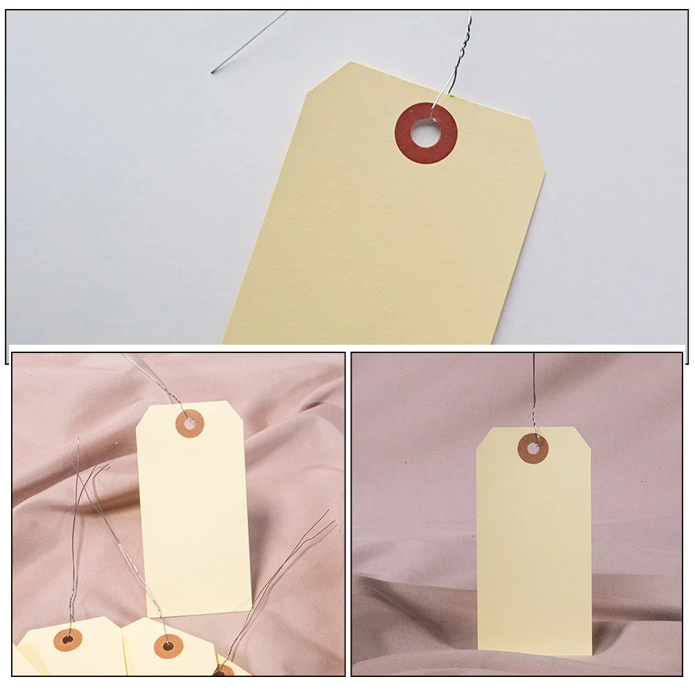 Blank Wire Cardboard Shipping Tag, Papel Pendurar Tags, Inventário Tags, Grandes Tags, Bagagem Embalagem Inventário, 200pcs