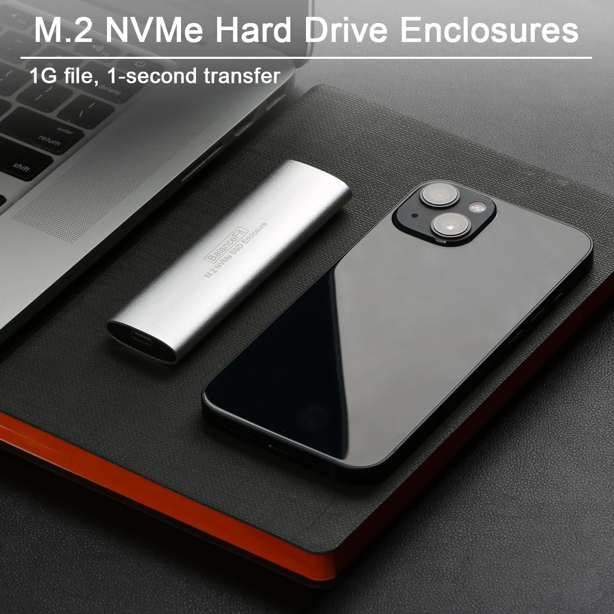 M.2 NVME naar USB C Mobiele harde schijfbehuizing M.2 NVME SSD-behuizing Tool Gratis SSD-adapter voor Windows Mac OS Linux Android PCIe M Key