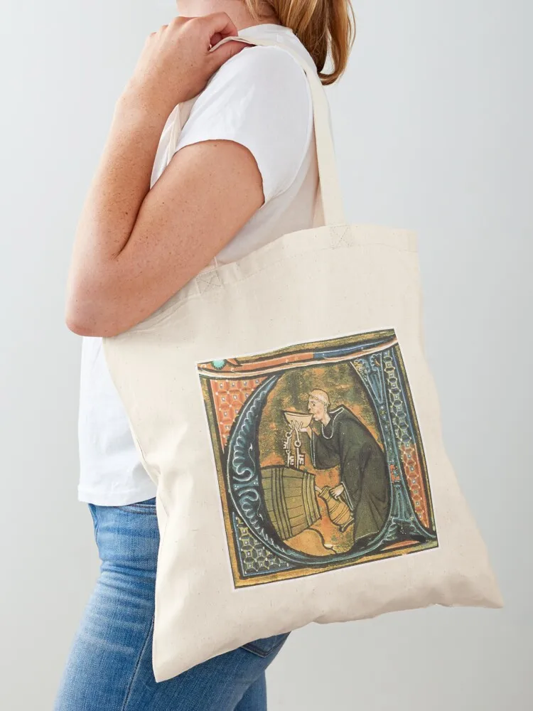 

Medieval Illustration - Monk Sneaking a Drink Tote Bag sac pour femme bags woman 2025 sacs de shopping bag luxury women