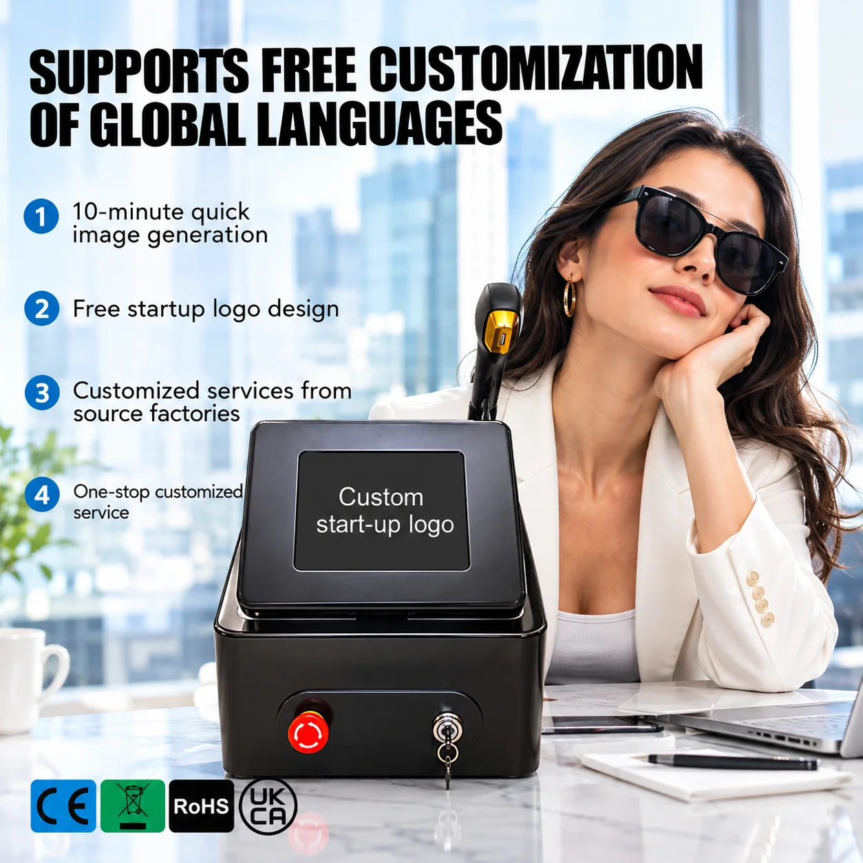 Multifunctional 5-Wavelength Diode Laser Hair Removal Machine FAC Tech Ice Cooling Permanent Epilator Tattoo Remover for Salon