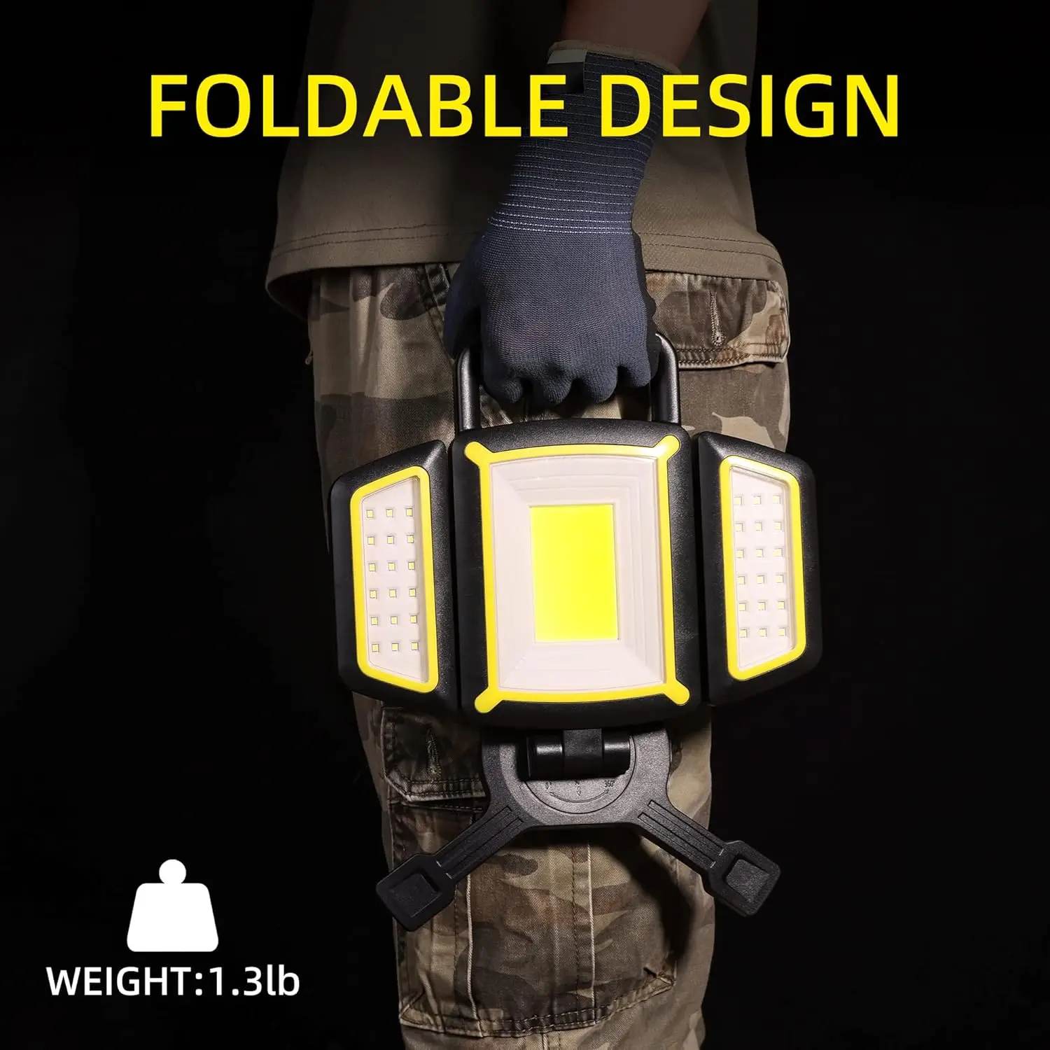 Magnetic Light, Portable LED Work Light with 5 Light Modes, Magnetic Base Rechargeable Battery Operated COB Flashlight