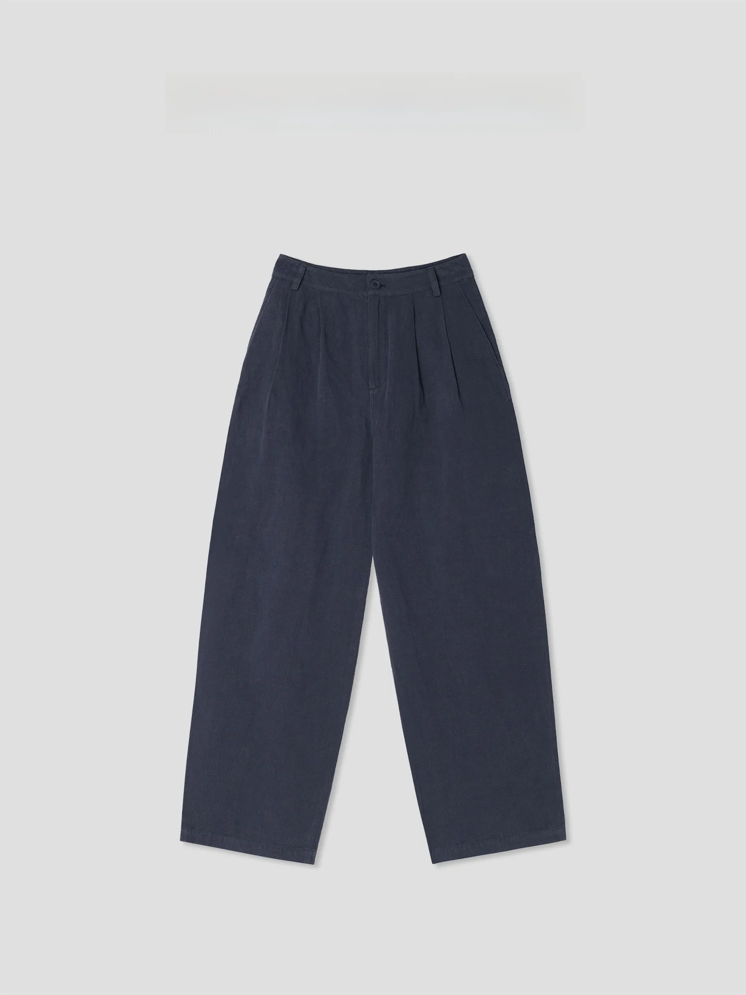 

Брюки Romí Studio Hanflax из смесового хлопка, прямого кроя, нейтральные, повседневные, с эффектом текстуры, средней/высокой посадкой, в простом стиле