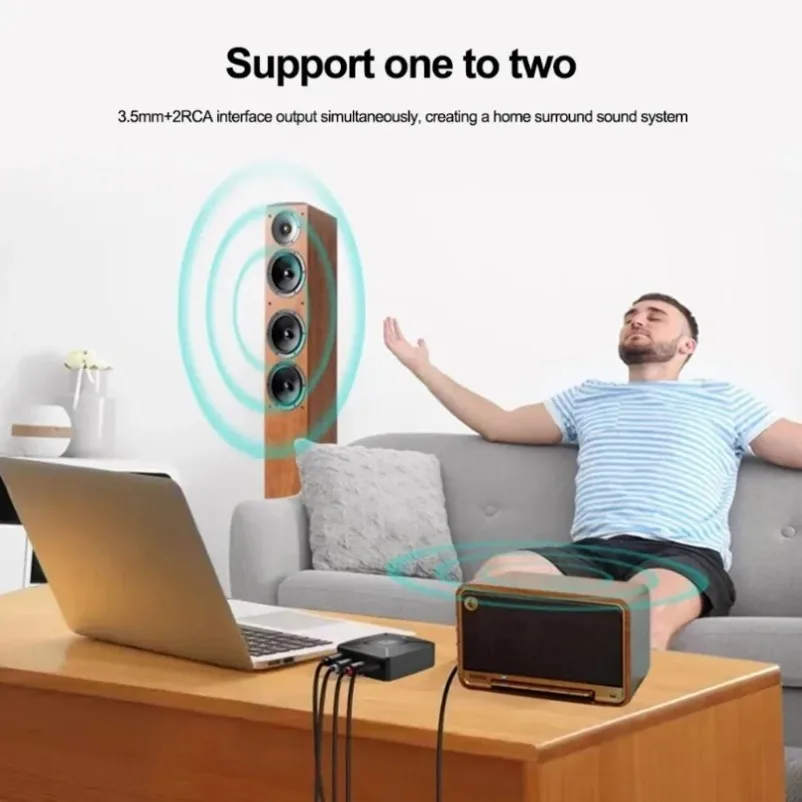 VIKEFON-receptor inalámbrico Bluetooth 6,0, adaptador de conversión de Audio AUX 3,5 Mm para PC, Kit de coche, amplificador de altavoz de Audio modificado