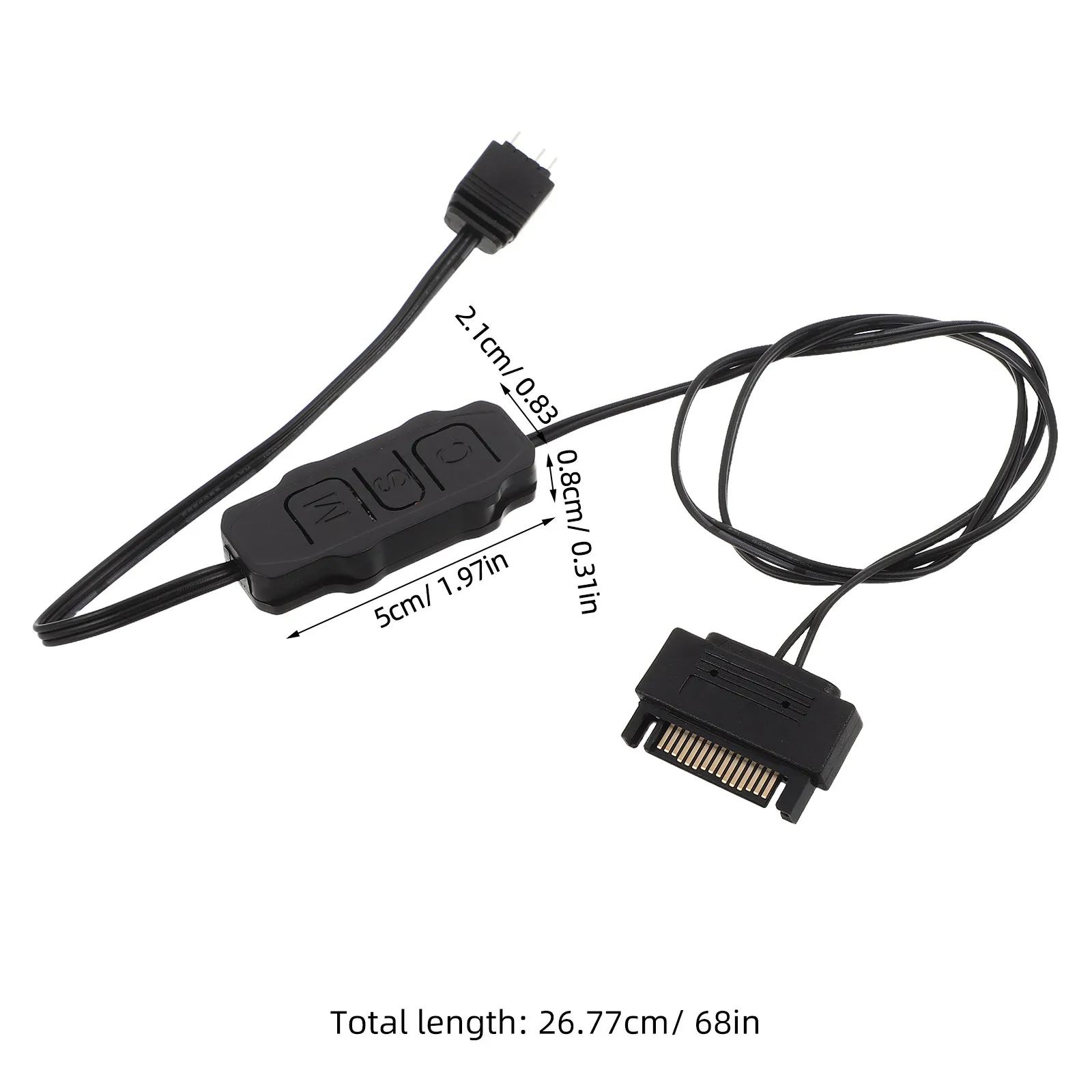 5V 3Pin Pc Fan Controller Hub Black Adjustable Cooling Fan Speed Control Module Gaming Office Home Computer Case Rgb Lighting