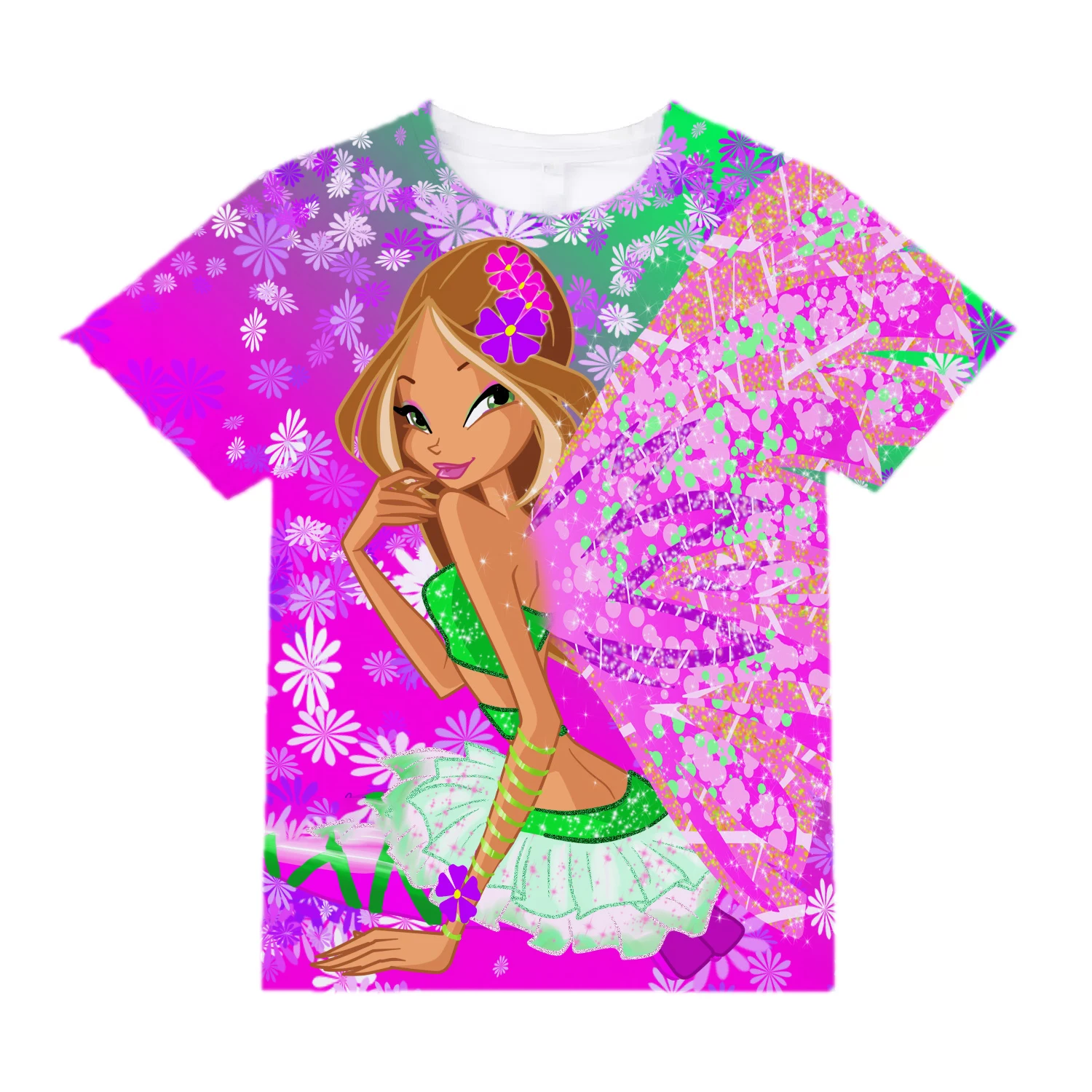 

Girls Clothes Cartoon Princess Graphic T Shirts Short Sleeve Tops Teen Girl Clothes Crew Neck Tees Outdoor Girls' Summer Clothes