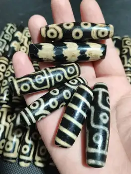 1 pièces 1LOT grand trou naturel vieux Dzi Boutique Agate perles cinq chauves-souris 15 yeux RUyi Antique Collection accessoires gemme bijoux amulette