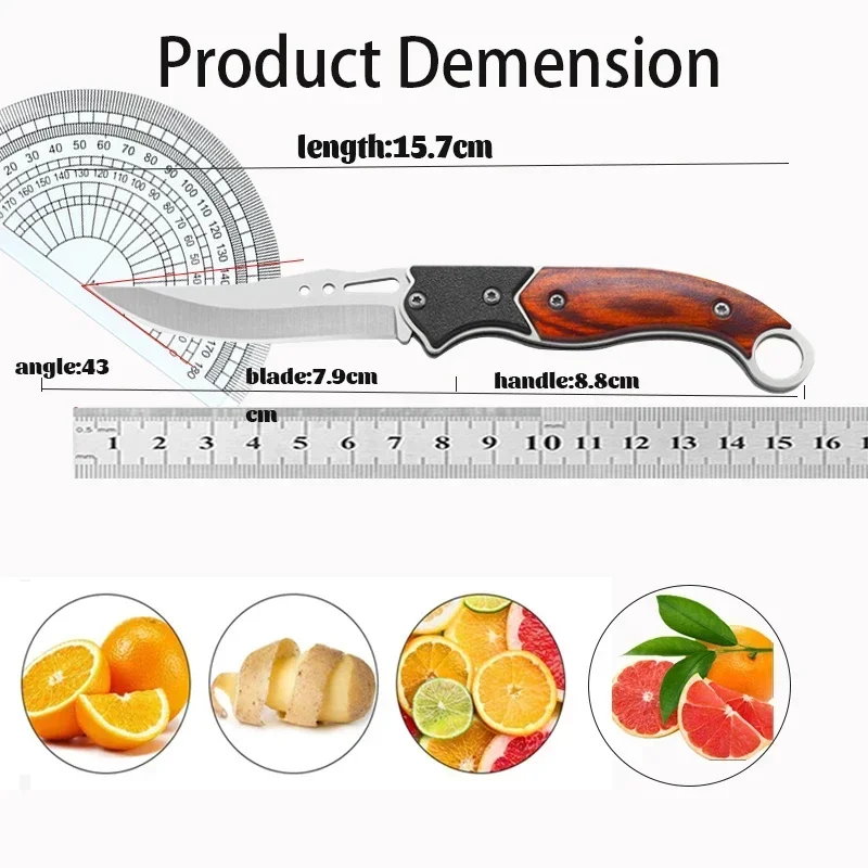 Stainless Steel Folding Fruit Knife Outdoor Pocket Knife Small Knife Camping Knife Perfect for Fruits Vegetables Knives