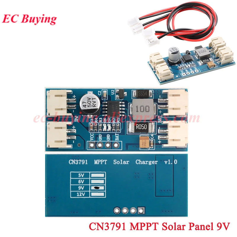 Module De Charge Solaire MPPT CN3791 - Contrôleur Batterie Lithium 1 Cellule 12V Avec Câbles