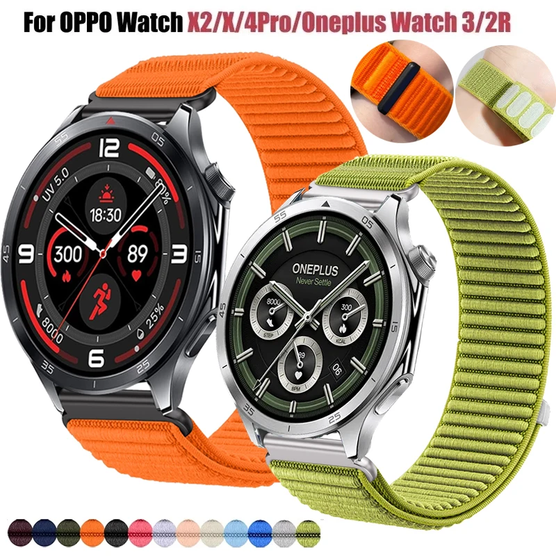 22mm Sport Nylon Loop Band For Oppo Watch X X2 4Pro Weave Bracelet Strap For Oneplus Watch 46mm 3 2 2R/Realme watch 5/S2/2 3 Pro