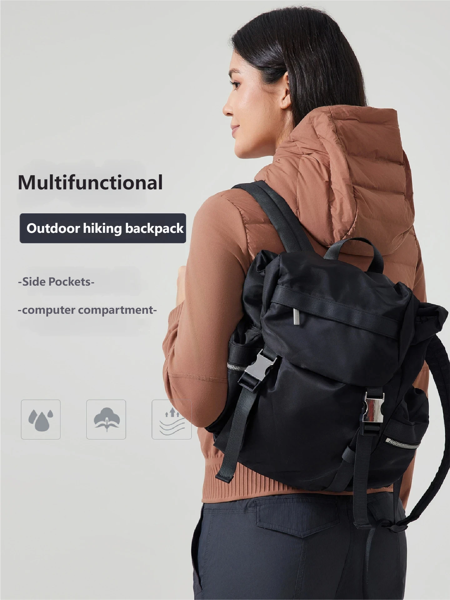 

Unisex Fashionable Sports Backpack Large Capacity Fitness Bag Waterproof Wear Resistant Travel Hiking Backpack