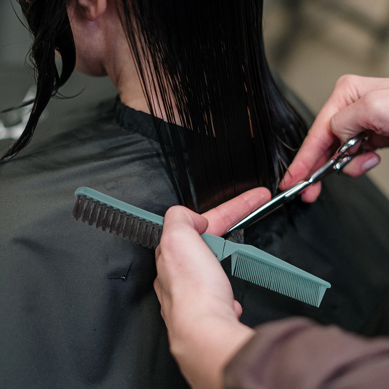 

2Pcs Foldable Hair Comb Zinc Alloy Massage Salon Hairdressing Brush Portable Travel Styling Tool for Straight Curly Hair Men