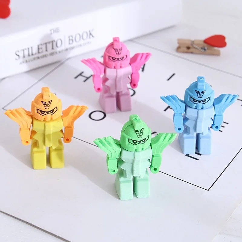 1pcs Random Cute and Creative Stationery Robot Detachable Eraser Wholesale Korean Stationery Gifts School Supplies Stationery