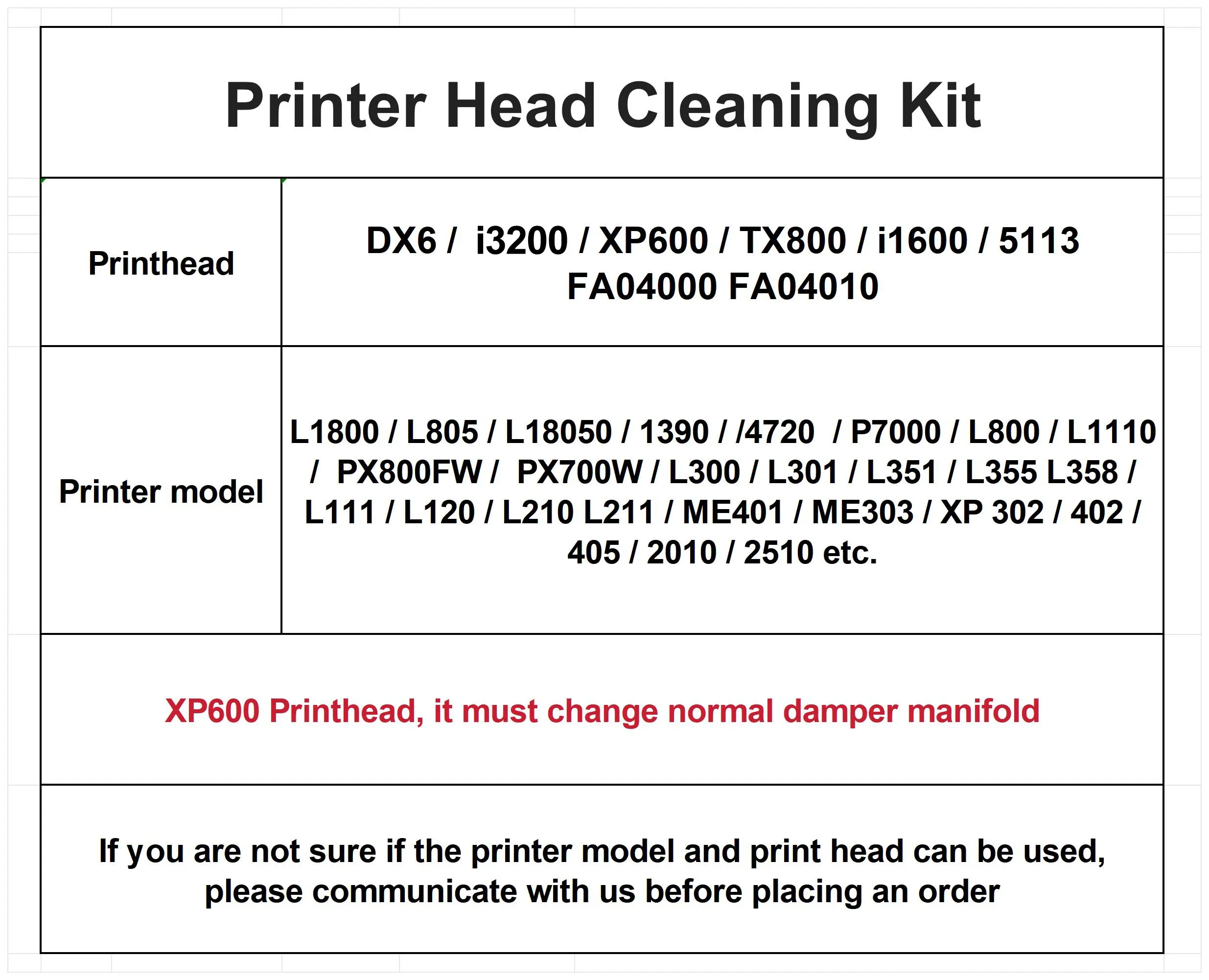 FA04010 FA04000 Printerhead Cleaning Wash Machine For Epson L210 L301 L355 L365 L382 L385 L395 L3110 L3150 L3250 Washer Kit