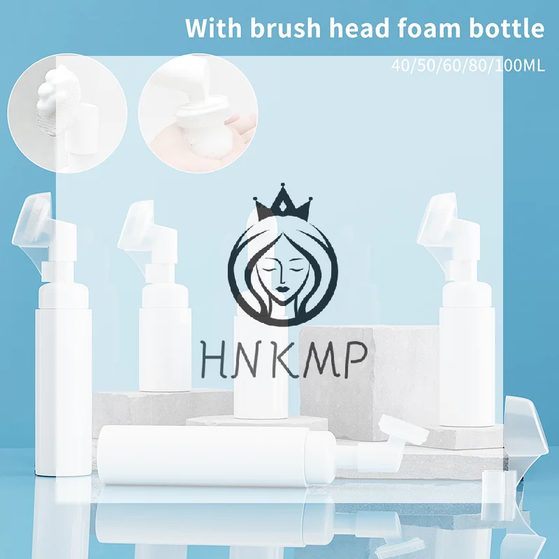 Empty Facial Cleanser Mousse Foam Gel Bottle Wash Brush Head Pressure Type Cleansing Milk Foaming Soap Pump Dispenser 40-100ml