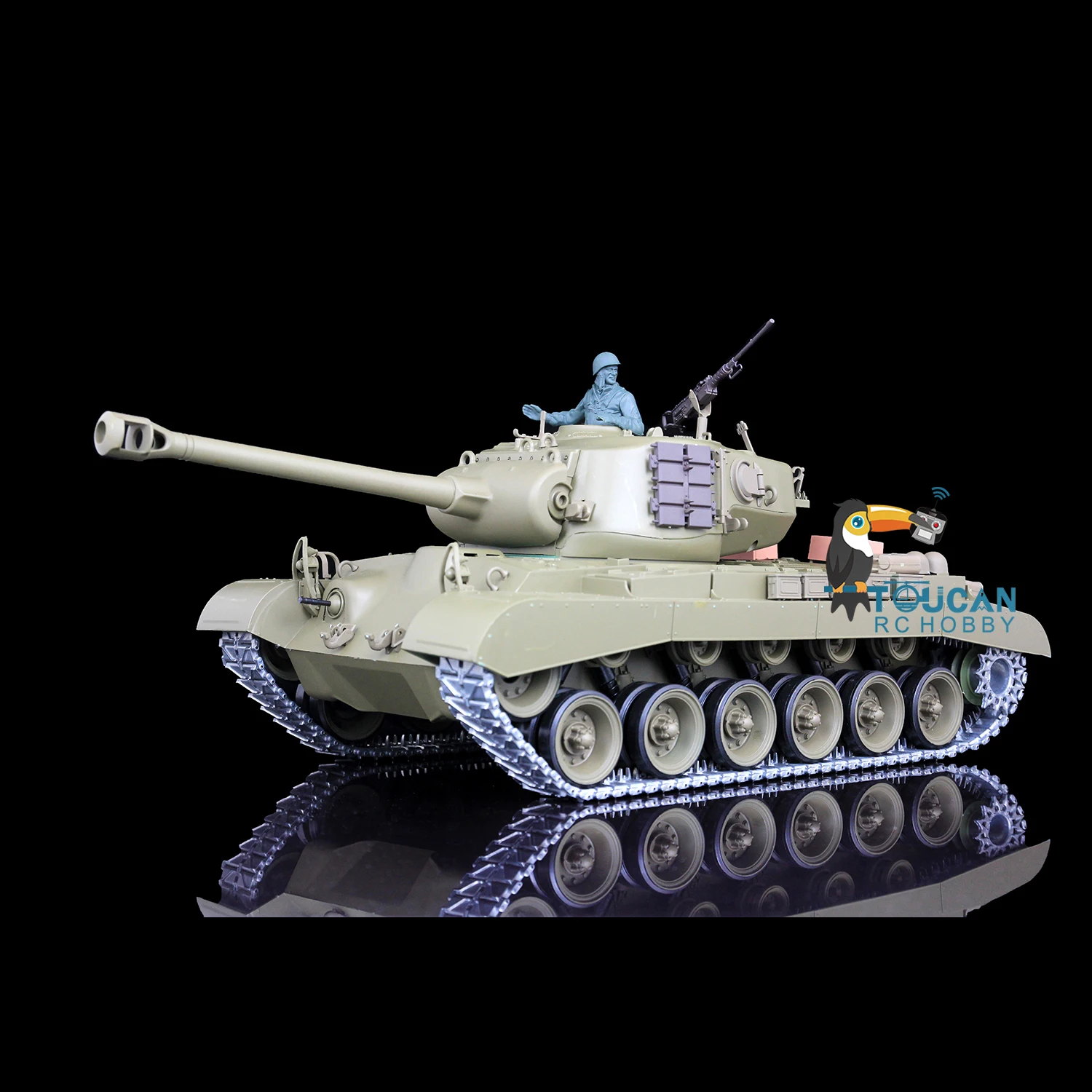 HENG LONG 1/16 7,0 FPV Angepasst M26 Pershing RTR RC Tank 3838 Barrel Recoil Soldat Maschinengewehr BB Getriebe Radio Spielzeug TH20329