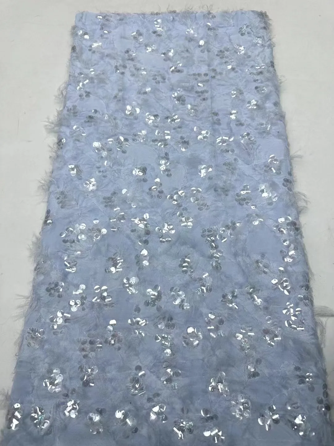 

High Quality Sky Blue African 3D Lace Fabric 2023 French Net Flower Fabric Tulle Sewing Embroider Nigerian Fabric 5Yards