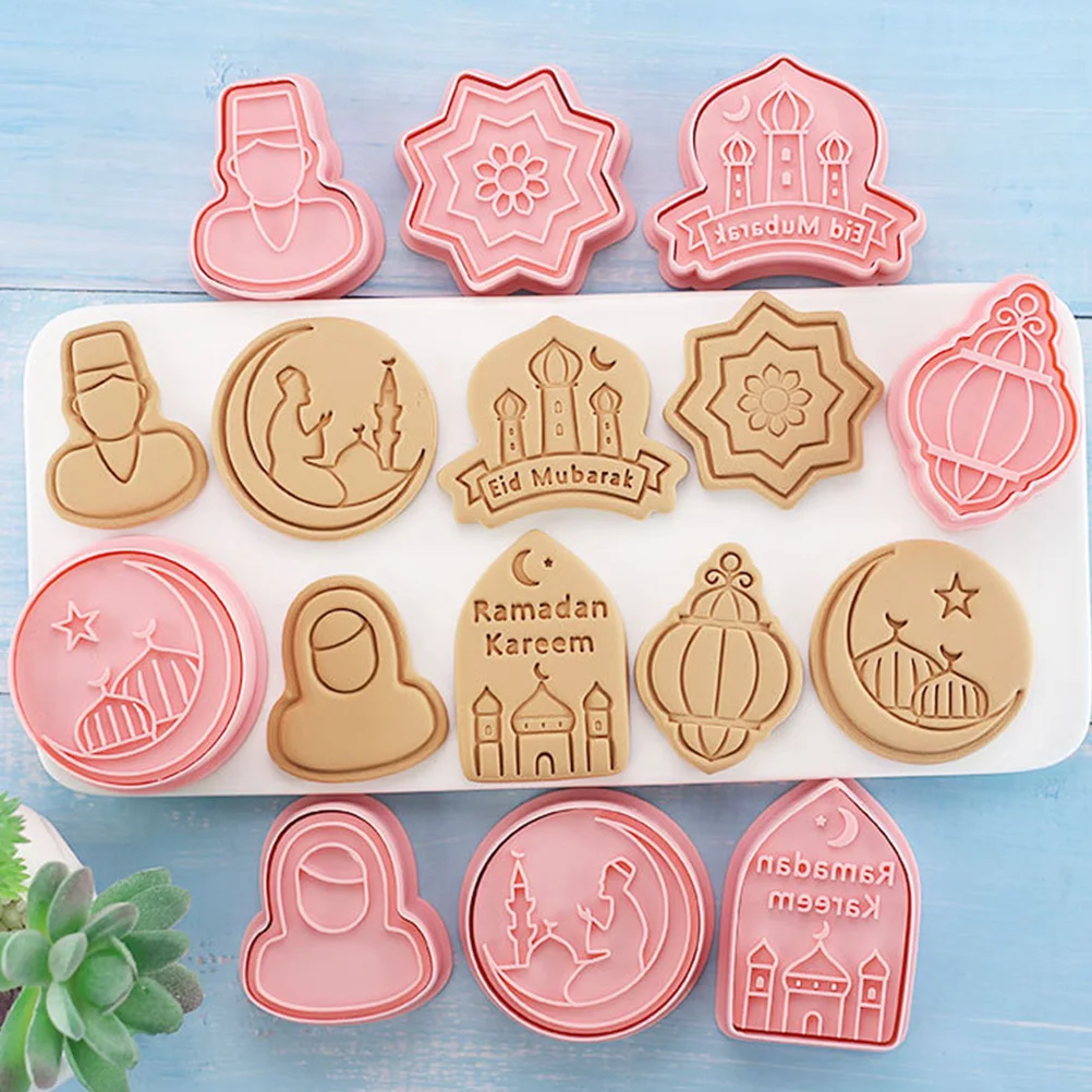 

Biscuit Mold PP Material Non stick Easy Clean Baking Cookies Chocolate Molds Pink Eid Ramadan Festival DIY Tool