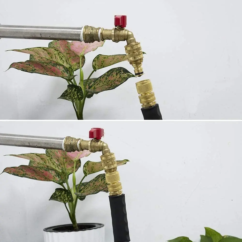 1-Set Quick-Connect Garden Hose Set - Leak-Free, Solid Brass 3/4