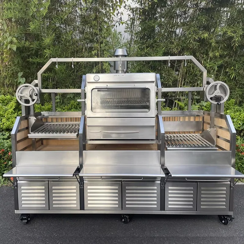 Heavy Duty Commercial Chicken Kebab Machine Stainless Steel Broiler for Street Food Bbq Cooking Custom