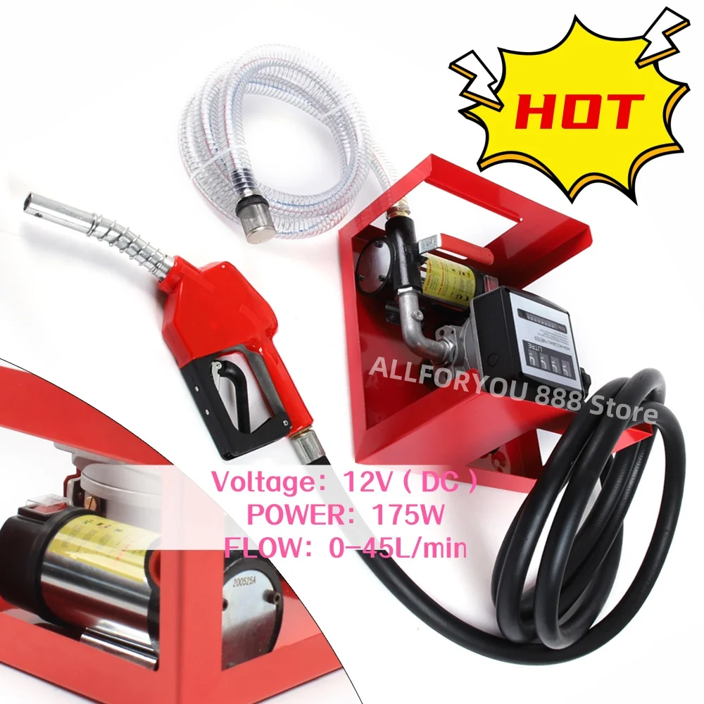 

12V 175W Commercial Electric Kerosene Oil Pump 45L Fuel Transfer Pump Diesel